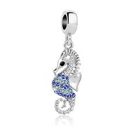 NARTGO Charm a forma di cavallo blu marino, compatibile con braccialetti Pandora, Rame, Nessuna pietra preziosa