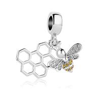 NARTGO Charm a nido d'ape e ape compatibile con braccialetti Pandora, Rame, Nessuna pietra preziosa