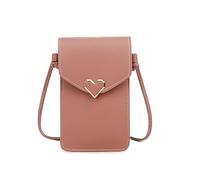 Narunii Borsa a Tracolla da Donna,Borsa a Tracolla per Telefono Cellulare da Donna Piccola,Mini Custodia per Cellulare con Pelle PU Trasparente per Touch Screen (Rosa Scuro)