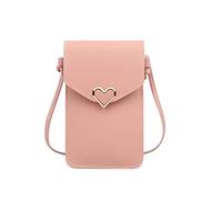 Narunii Borsa a Tracolla da Donna,Borsa a Tracolla per Telefono Cellulare da Donna Piccola,Mini Custodia per Cellulare con Pelle PU Trasparente per Touch Screen (Rosa Chiaro)
