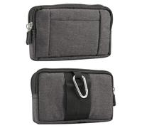 Narunii Sacchetto Clip da Cintura,Borsa da Uomo per Cellulari Porta Cellulare Orizzontale con Clip per Apple iPhone 16/15/14/13/12/11,Borsello Sport Borsetta Portafoglio (Noir, 6,4")