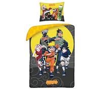 NARUTO 5 PERSONAGGI Kakashi Sasuke Sakura - Set di biancheria da letto in Cotone - Copripiumino 140 x 200 cm e federa 70 x 90 cm - Multicolore