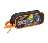 Naruto - Astuccio doppio per bambini, ideale per scuola e ragazzi, comodo e versatile, qualità e resistenza, 21 x 6 x 8 cm