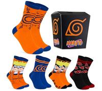 Naruto Calzini Uomo - Calze Uomo Pacco da 5 - Calzini Divertenti per Ragazzo 40-46 Cotone Misto - Gadget Anime Regalo Uomo Natale Compleanno