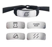 Naruto Cosplay Fascia Riproduzione Set Con 4 Intercambiabile Village Metallo