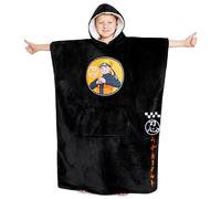 Naruto Felpa Bambino - Felpa Oversize in Pile per Bambini Ragazzi - Felpa Coperta Anime Gadget Regalo Originale (Nera)