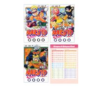 Naruto Manga Vol 1 - 3 Collection ( Japanese Edition ) with Hiragana Chart