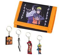 Naruto Portafoglio Bambini e Portachiavi Anime - 6 Portachiavi Bambini Gadget Regalo da Collezione (Portafoglio e Portachiavi)