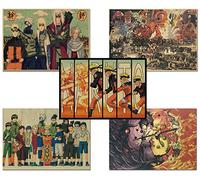 Naruto Poster Anime Poster, Set di 5 Poster di Naruto, Poster Grande, Manga Poster, Grande Poster Naruto, Poster Vintage, Decorazione per la Casa