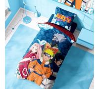 Naruto Set copripiumino singolo reversibile ufficiale - 135 x 200 cm con federa - Featuring, Sasuke & Sakura, per fan degli anime, lavabile in lavatrice