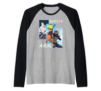 Naruto Shippuden 3 Pannelli e Kanji Maglia con Maniche Raglan