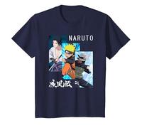 Naruto Shippuden 3 Pannelli e Kanji Maglietta, Bambini, Navy, 12 Anni