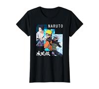 Naruto Shippuden 3 Pannelli e Kanji Maglietta, Donna, Nero, L