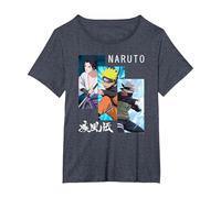 Naruto Shippuden 3 Pannelli e Kanji Maglietta, Donna Plus-Size, Pervinca, 4X