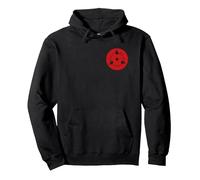 Naruto Shippuden Anteriore e Posteriore Sasuke Sharingan Anime Felpa con Cappuccio, Unisex per Adulti, Nero, XL