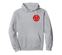 Naruto Shippuden Anteriore e Posteriore Sasuke Sharingan Anime Felpa con Cappuccio, Unisex per Adulti, Grigio Melange, XXL