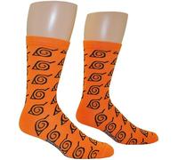 Naruto Shippuden Calze Lunghe Al Ginocchio Simbolo Foglia Anime Arancioni
