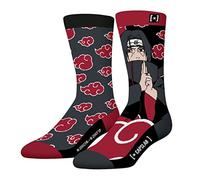 Naruto Shippuden - Calzino da uomo in cotone, 1 paio di calzini fantasia Itachi, alta e morbida, rosso, 43-46
