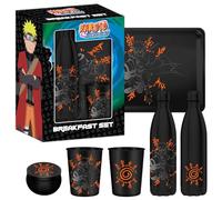 Naruto Shippûden - Coffret cadeau (Sceau Kyubi) : bouteille d'eau en métal isotherme 500ml, verre et dessous de verre
