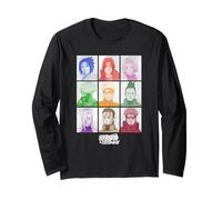 Naruto Shippuden Colorful Retro Pop Art Character Grid Anime Maglia a Manica