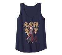 Naruto Shippuden Gaara with Sand And Kanji Anime Canotta, Donna, Navy, S