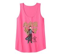 Naruto Shippuden Gaara with Sand And Kanji Anime Canotta, Donna, Rosa Fluo, XL