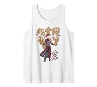 Naruto Shippuden Gaara with Sand And Kanji Anime Canotta, Uomo, Bianco, L