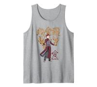 Naruto Shippuden Gaara with Sand And Kanji Anime Canotta, Uomo, Grigio Melange, XL