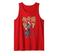 Naruto Shippuden Gaara with Sand And Kanji Anime Canotta, Uomo, Rosso, XL