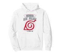 Naruto Shippuden Hidden Leaf Village Vintage Icon Anime Felpa con Cappuccio