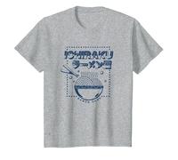 Naruto Shippuden Ichiraku Ramen Shop Logo Anime Maglietta, Bambini, Grigio Melange, 10 Anni