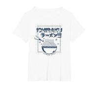 Naruto Shippuden Ichiraku Ramen Shop Logo Anime Maglietta, Donna Plus-Size, Bianco, 4X