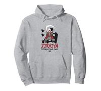 Naruto Shippuden Jiraiya Large Toad Sage with Kanji Anime Felpa con Cappuccio, Unisex per Adulti, Grigio Melange, L