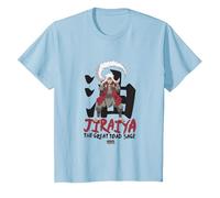 Naruto Shippuden Jiraiya Large Toad Sage with Kanji Anime Maglietta, Bambini, Celeste, 3 Anni