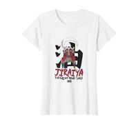 Naruto Shippuden Jiraiya Large Toad Sage with Kanji Anime Maglietta, Donna, Bianco, XS