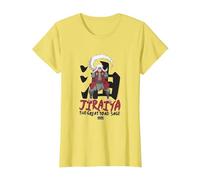 Naruto Shippuden Jiraiya Large Toad Sage with Kanji Anime Maglietta, Donna, Limone, XS