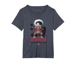 Naruto Shippuden Jiraiya Large Toad Sage with Kanji Anime Maglietta, Donna Plus-Size, Pervinca, 3X