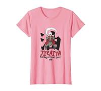 Naruto Shippuden Jiraiya Large Toad Sage with Kanji Anime Maglietta, Donna, Rosa, 3XL