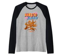 Naruto Shippuden Kurama Nine-Tails with Show Logo Anime Maglia con Maniche Raglan
