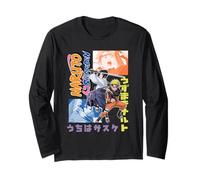 Naruto Shippuden Naruto Sasuke Kanji Collage Anime Maglia a Manica