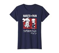 Naruto Shippuden Naruto Vs Pain Chibi Characters Anime Maglietta, Donna, Navy, S