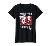 Naruto Shippuden Naruto Vs Pain Chibi Characters Anime Maglietta, Donna, Nero, S