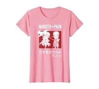 Naruto Shippuden Naruto Vs Pain Chibi Characters Anime Maglietta, Donna, Rosa, XL