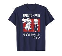 Naruto Shippuden Naruto Vs Pain Chibi Characters Anime Maglietta, Uomo, Navy, M