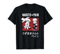 Naruto Shippuden Naruto Vs Pain Chibi Characters Anime Maglietta, Uomo, Nero, 5XL