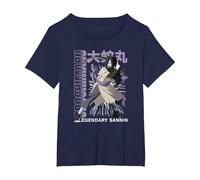 Naruto Shippuden Orochimaru Legendary Sannin Anime Maglietta, Donna Plus-Size, Navy, 3X