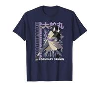 Naruto Shippuden Orochimaru Legendary Sannin Anime Maglietta, Uomo, Navy, 5XL