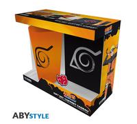 NARUTO SHIPPUDEN - Pck XXL glass + Pin + Pocket Notebook "Konoha"