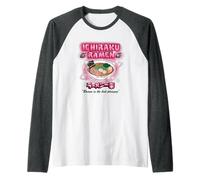 Naruto Shippuden Pink Airbrush Ramen Bowl Anime Maglia con Maniche Raglan
