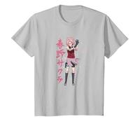 Naruto Shippuden Sakura Cherry Blossoms Anime Maglietta, Bambini, Argento, 4 Anni